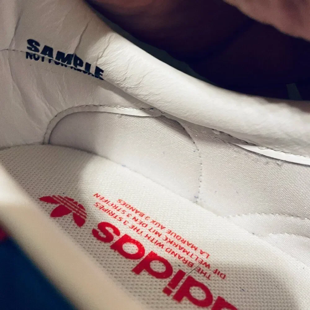 Rare Sample Tag Adidas Handball Spezial Blue Red White Men 9 US 8.5 UK 42 2/3 EU